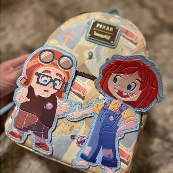 Loungefly Cream and Blue Cartoon Kids Backpack Amazon.com | Loungefly Disney Lilo & Stitch Springtime Daisy  main image 3